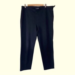 ST JOHN Cavier Black Wool Blend Slacks with Back Slit​​​​​​​